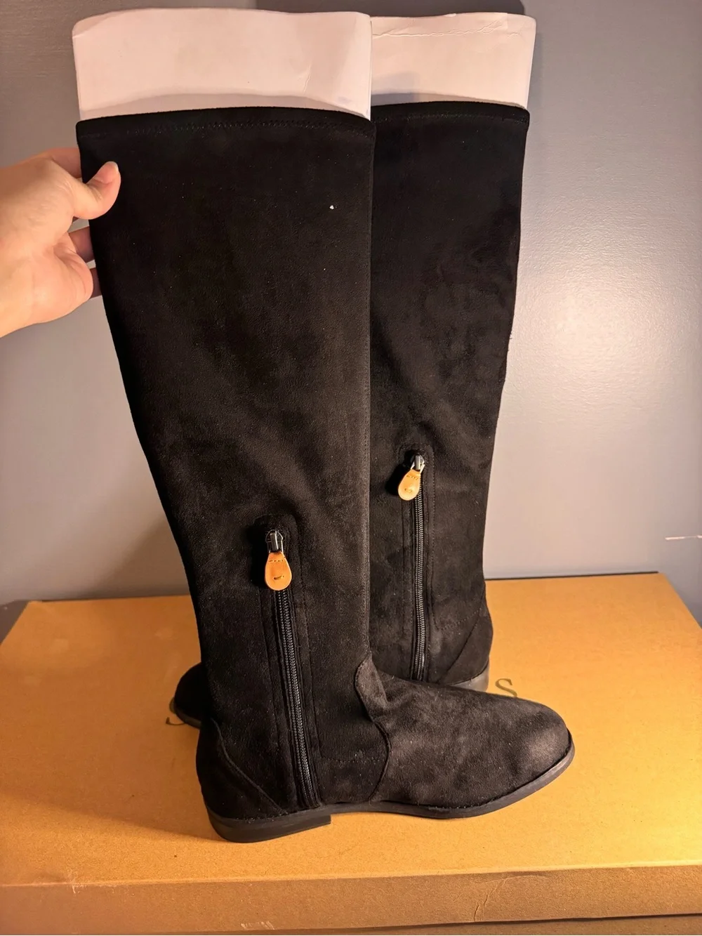 Kenneth Cole Women’s Black Knee-High Suede Boot